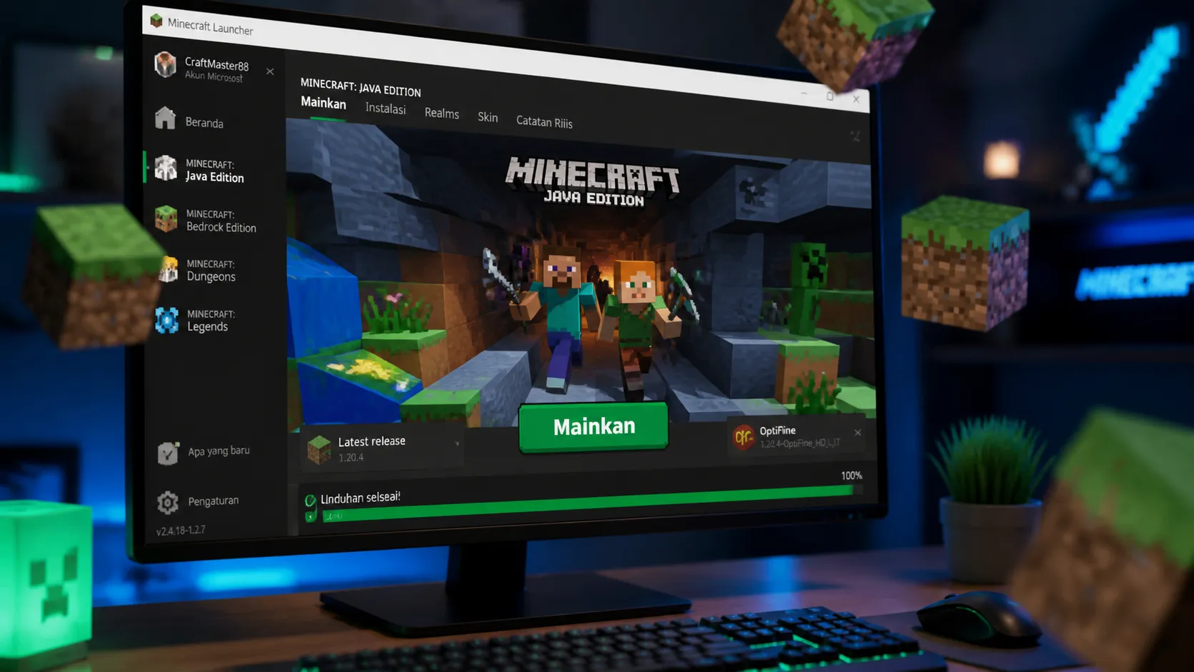 Cara Download Minecraft Java Edition PC (Bebas Error 2026)